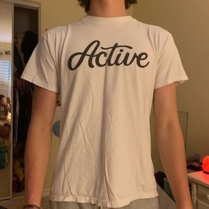 White mens Active simple t-shirt